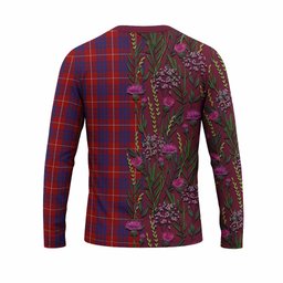 ScotsTee Shop Scottish Hamilton Family Crest Tartan T-shirt Scottish Thistle Flower Half Style