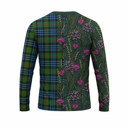 ScotsTee Shop Scottish Newlands Family Crest Tartan T-shirt Scottish Thistle Flower Half Style