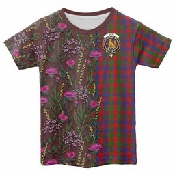 ScotsTee Shop Scottish Gow Family Crest Tartan T-shirt Scottish Thistle Flower Half Style