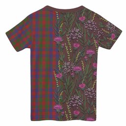 ScotsTee Shop Scottish Gow Family Crest Tartan T-shirt Scottish Thistle Flower Half Style