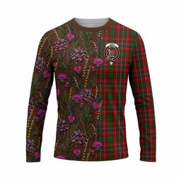 ScotsTee Shop Scottish Innes Family Crest Tartan T-shirt Scottish Thistle Flower Half Style