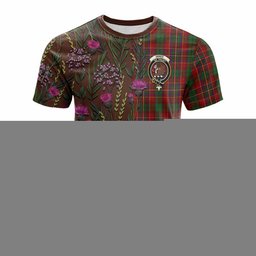 ScotsTee Shop Scottish Innes Family Crest Tartan T-shirt Scottish Thistle Flower Half Style