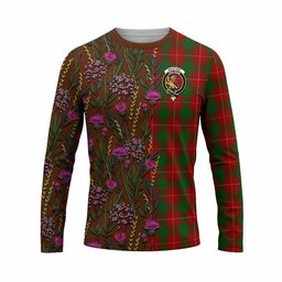 ScotsTee Shop Scottish MacPhee (McPhee) Family Crest Tartan T-shirt Scottish Thistle Flower Half Style