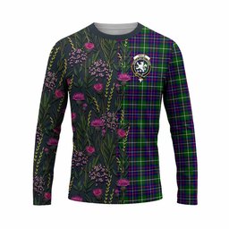 ScotsTee Shop Scottish Inglis Family Crest Tartan T-shirt Scottish Thistle Flower Half Style