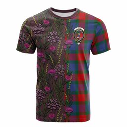 ScotsTee Shop Scottish Mar Family Crest Tartan T-shirt Scottish Thistle Flower Half Style