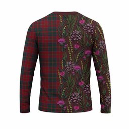 ScotsTee Shop Scottish MacDonald (McDonald) of Glencoe Family Crest Tartan T-shirt Scottish Thistle Flower Half Style