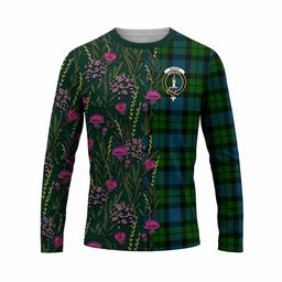ScotsTee Shop Scottish MacKay (McKay) Family Crest Tartan T-shirt Scottish Thistle Flower Half Style