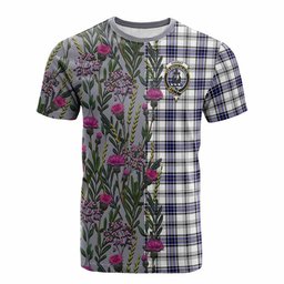 ScotsTee Shop Scottish Hannay Family Crest Tartan T-shirt Scottish Thistle Flower Half Style