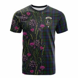 ScotsTee Shop Scottish Fletcher Family Crest Tartan T-shirt Scottish Thistle Flower Half Style