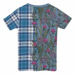 ScotsTee Shop Scottish Hutton Family Crest Tartan T-shirt Scottish Thistle Flower Half Style