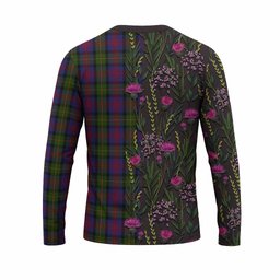 ScotsTee Shop Scottish MacLennan (McLennan) Family Crest Tartan T-shirt Scottish Thistle Flower Half Style
