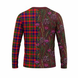 ScotsTee Shop Scottish MacGowan (McGowan) Family Crest Tartan T-shirt Scottish Thistle Flower Half Style