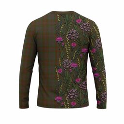 ScotsTee Shop Scottish Gray Family Crest Tartan T-shirt Scottish Thistle Flower Half Style