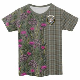ScotsTee Shop Scottish Haig Family Crest Tartan T-shirt Scottish Thistle Flower Half Style
