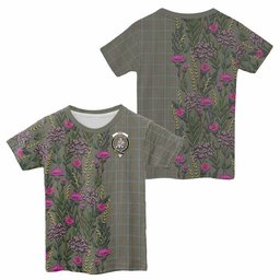 ScotsTee Shop Scottish Haig Family Crest Tartan T-shirt Scottish Thistle Flower Half Style