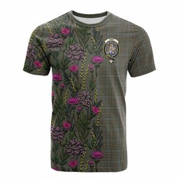 ScotsTee Shop Scottish Haig Family Crest Tartan T-shirt Scottish Thistle Flower Half Style