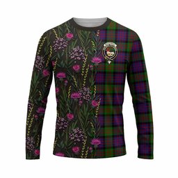 ScotsTee Shop Scottish MacDonald (McDonald) Family Crest Tartan T-shirt Scottish Thistle Flower Half Style