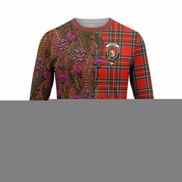 ScotsTee Shop Scottish Stewart (Stuart) Family Crest Tartan T-shirt Scottish Thistle Flower Half Style
