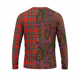 ScotsTee Shop Scottish Stewart (Stuart) Family Crest Tartan T-shirt Scottish Thistle Flower Half Style