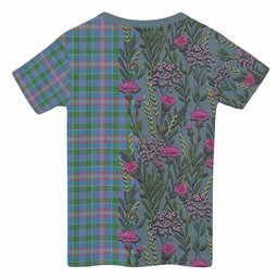 ScotsTee Shop Scottish Ralston Family Crest Tartan T-shirt Scottish Thistle Flower Half Style