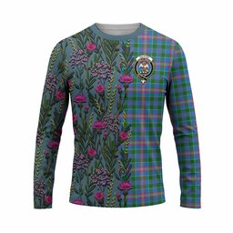 ScotsTee Shop Scottish Ralston Family Crest Tartan T-shirt Scottish Thistle Flower Half Style
