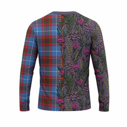 ScotsTee Shop Scottish Spalding Family Crest Tartan T-shirt Scottish Thistle Flower Half Style