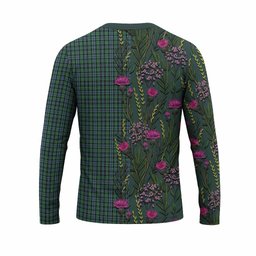 ScotsTee Shop Scottish Arbuthnot Family Crest Tartan T-shirt Scottish Thistle Flower Half Style