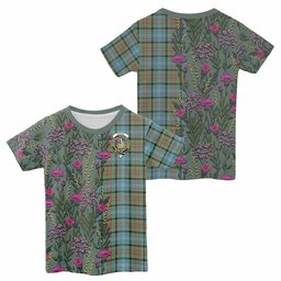 ScotsTee Shop Scottish Paisley Family Crest Tartan T-shirt Scottish Thistle Flower Half Style