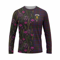 ScotsTee Shop Scottish Cumming Family Crest Tartan T-shirt Scottish Thistle Flower Half Style