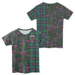 ScotsTee Shop Scottish Young Family Crest Tartan T-shirt Scottish Thistle Flower Half Style