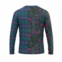 ScotsTee Shop Scottish Sandilands Family Crest Tartan T-shirt Scottish Thistle Flower Half Style