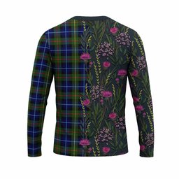 ScotsTee Shop Scottish Smith Family Crest Tartan T-shirt Scottish Thistle Flower Half Style