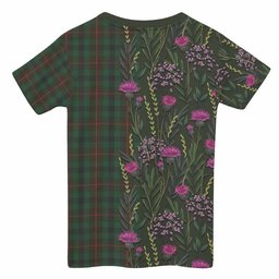 ScotsTee Shop Scottish Tennant Family Crest Tartan T-shirt Scottish Thistle Flower Half Style