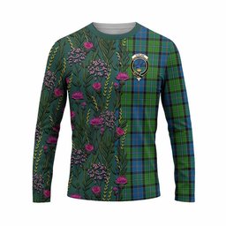 ScotsTee Shop Scottish Stirling Family Crest Tartan T-shirt Scottish Thistle Flower Half Style