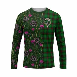 ScotsTee Shop Scottish Anstruther Family Crest Tartan T-shirt Scottish Thistle Flower Half Style