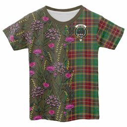 ScotsTee Shop Scottish Baxter Family Crest Tartan T-shirt Scottish Thistle Flower Half Style