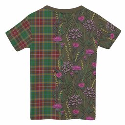ScotsTee Shop Scottish Baxter Family Crest Tartan T-shirt Scottish Thistle Flower Half Style