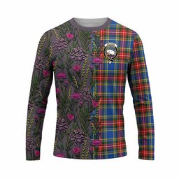 ScotsTee Shop Scottish Bethune Family Crest Tartan T-shirt Scottish Thistle Flower Half Style