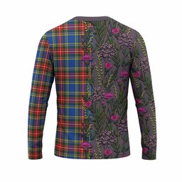 ScotsTee Shop Scottish Bethune Family Crest Tartan T-shirt Scottish Thistle Flower Half Style