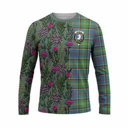 ScotsTee Shop Scottish Colville Family Crest Tartan T-shirt Scottish Thistle Flower Half Style