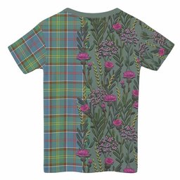 ScotsTee Shop Scottish Colville Family Crest Tartan T-shirt Scottish Thistle Flower Half Style