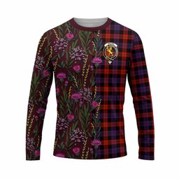 ScotsTee Shop Scottish Brown (Broun) Family Crest Tartan T-shirt Scottish Thistle Flower Half Style