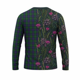 ScotsTee Shop Scottish Shaw Family Crest Tartan T-shirt Scottish Thistle Flower Half Style