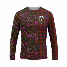 ScotsTee Shop Scottish Ross Family Crest Tartan T-shirt Scottish Thistle Flower Half Style