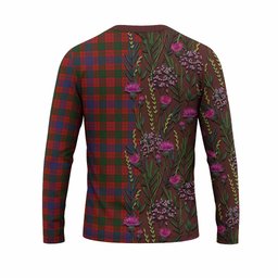 ScotsTee Shop Scottish Ross Family Crest Tartan T-shirt Scottish Thistle Flower Half Style