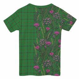 ScotsTee Shop Scottish Don Family Crest Tartan T-shirt Scottish Thistle Flower Half Style