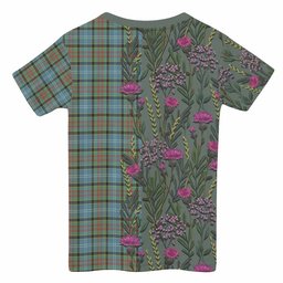 ScotsTee Shop Scottish Brisbane Family Crest Tartan T-shirt Scottish Thistle Flower Half Style