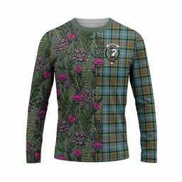 ScotsTee Shop Scottish Brisbane Family Crest Tartan T-shirt Scottish Thistle Flower Half Style