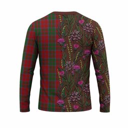 ScotsTee Shop Scottish Drummond Family Crest Tartan T-shirt Scottish Thistle Flower Half Style