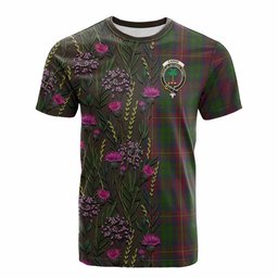 ScotsTee Shop Scottish Cairns Family Crest Tartan T-shirt Scottish Thistle Flower Half Style